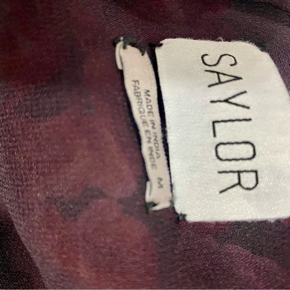 SAYLOR Alouette Red Floral Dress‎ Ruffle Details Size Med Viscose Mini
